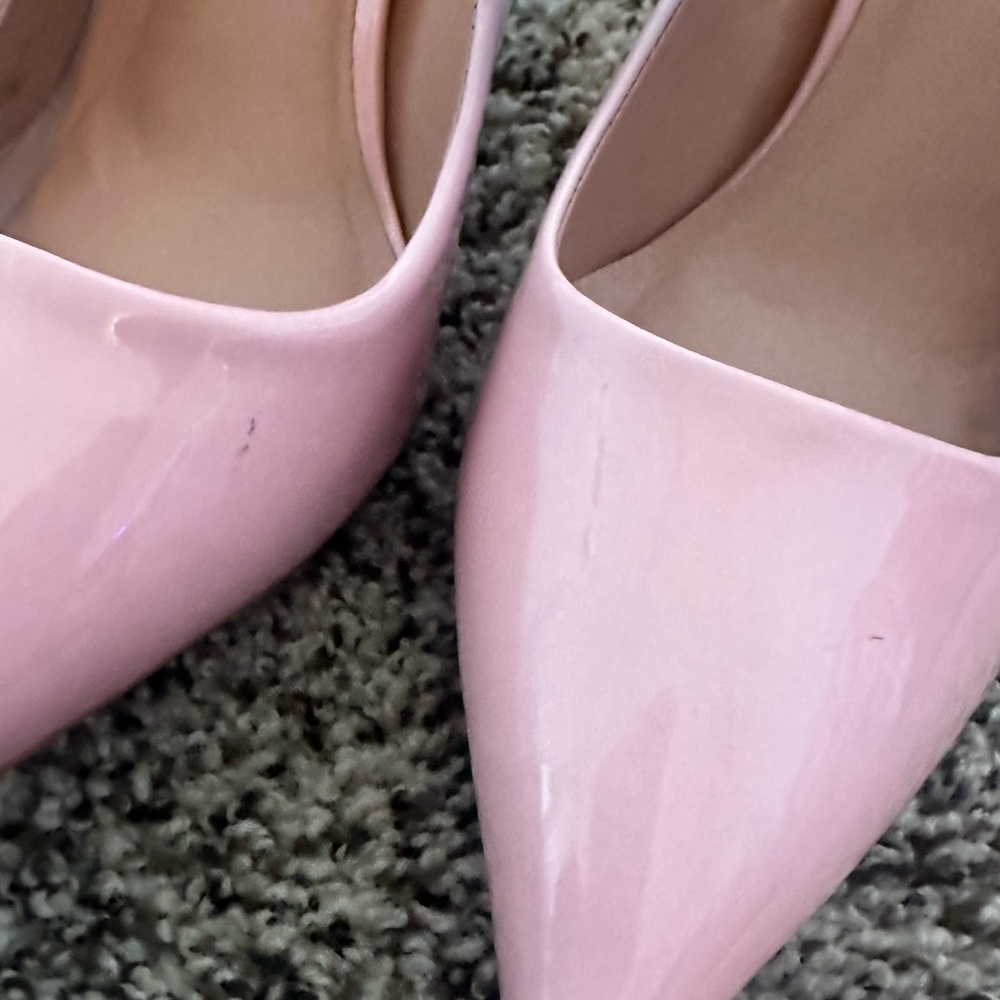 Pink and White Women's Heels - Picture 4 of 7